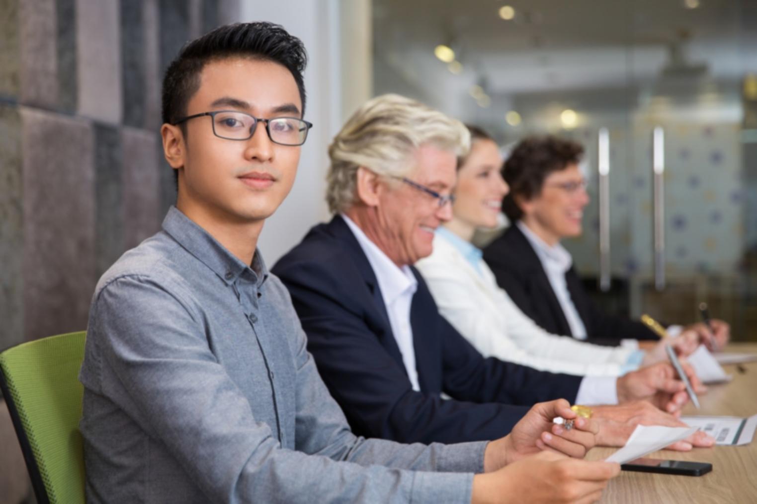 Professional meeting environment with budget discussions